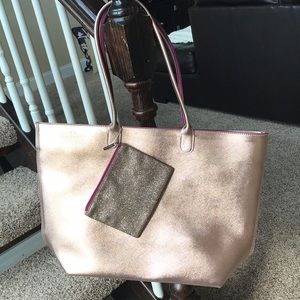 Bath & Body Works Pink Shimmer Tote w/ Pouch